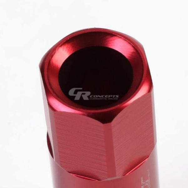 20X RACING RIM EXTENDED ACORN TUNER  WHEEL LOCK LUG NUTS+1X ADAPTER KEY RED #3 image