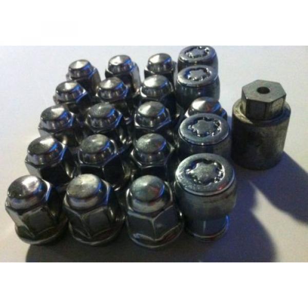 2005-2014 MUSTANG BULGE ACORN 1/2-20 LUG NUTS SET X20 1/2&#034; THREAD &amp; McGARD LOCKS #3 image