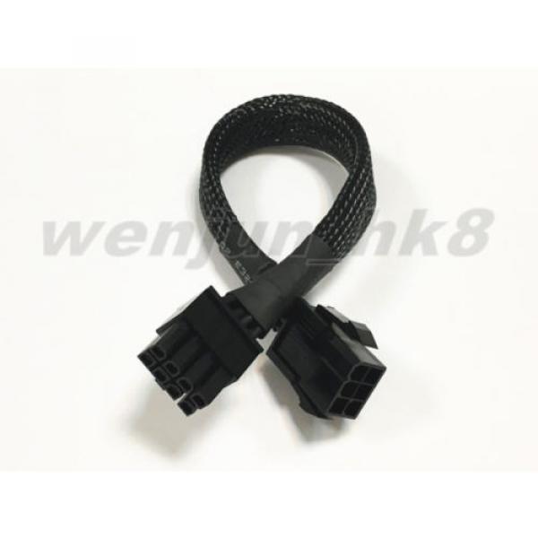 50PCS PCI Express 6pin to 8pin Video Card Power Adapter Cable Black Sleeved 24CM #1 image