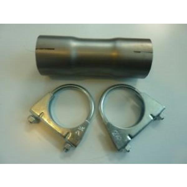 1.75&#034; - 2&#034;  45mm - 51mm Stainless Exhaust Pipe Connector Adapter Sleeve &amp; Clamps #1 image