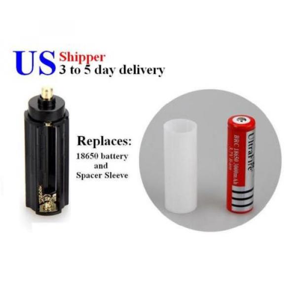 Heavy Duty AAA Battery Adapter Flashlight using 18650 with sleeve WIDE BARREL #4 image