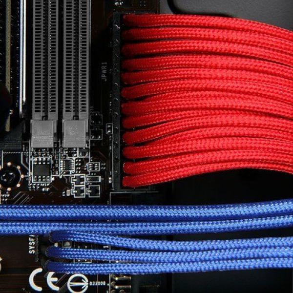 NEW BitFenix 45cm Molex to SATA Adapter - Sleeved Red/Black #3 image