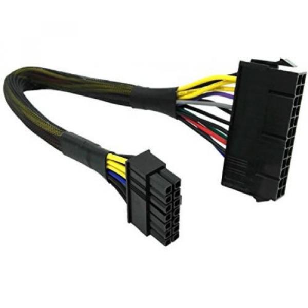 COMeap 24 Pin To 14 Pin ATX PSU Main Power Adapter Braided Sleeved Cable For #1 image