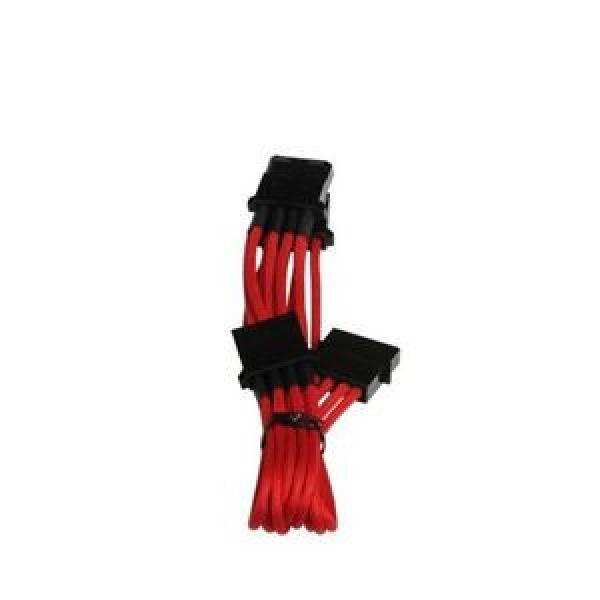 B0586102 CAVO BITFENIX MOLEX SU 3X MOLEX ADAPTER 55CM - SLEEVED ROSSO/NERO #1 image