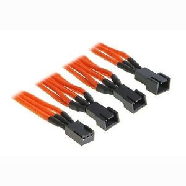 BitFenix 60cm 3-Pin to 3x 3-Pin Adapter - Sleeved Orange/Black #1 image