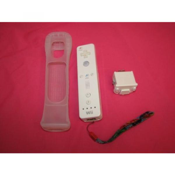 Nintendo Wii White Remote RVL-003 MotionPlus RVL-026 Adapter &amp; Sleeve RVL-027 #1 image