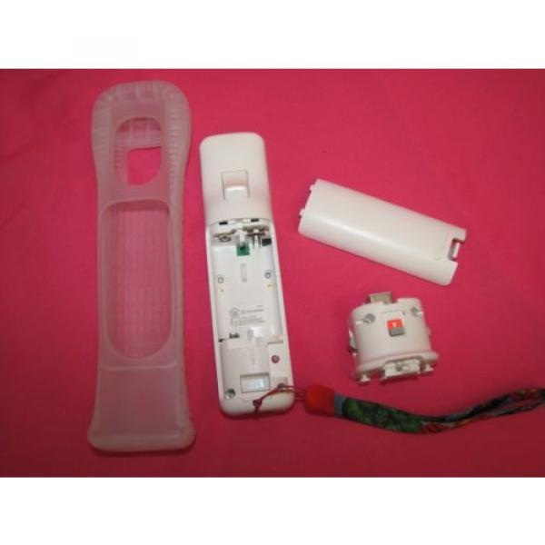 Nintendo Wii White Remote RVL-003 MotionPlus RVL-026 Adapter &amp; Sleeve RVL-027 #2 image