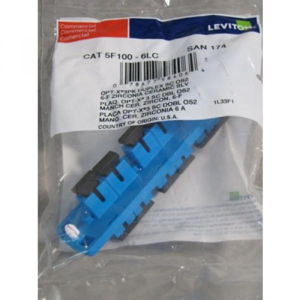 Leviton CAT 5F100-6LC OPT-X Adapter Plate Suplex SC 6 Fibers Zirconia Sleeve NEW #1 image