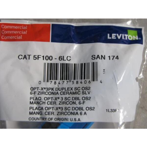 Leviton CAT 5F100-6LC OPT-X Adapter Plate Suplex SC 6 Fibers Zirconia Sleeve NEW #2 image