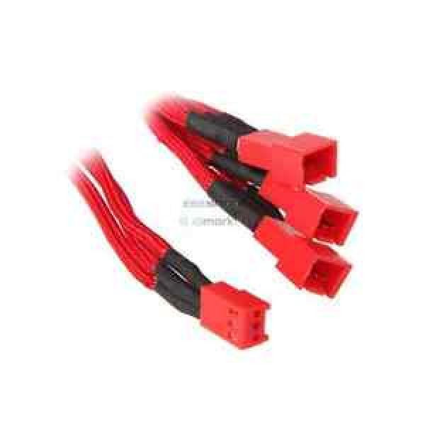 BitFenix ??3-Pin zu 3x 3-Pin Adapter 60cm - sleeved rot / BFA-MSC-3F33F60RR-RP #1 image