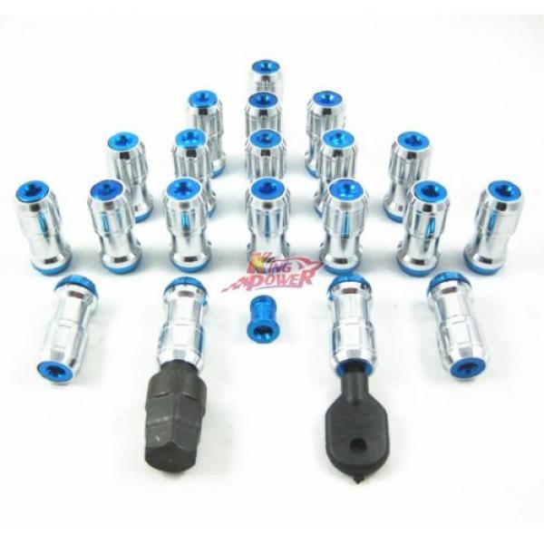 BLUE RACING M12x1.25 STEEL EXTENDED DUST CAP LUG NUTS WHEEL RIMS TUNER WITH LOCK #2 image