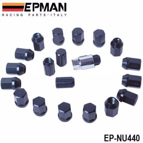 RACING TYPE FORGED ALUMINUM LOCK LUG NUTS 12X1.25 20PCS/Set black #2 image