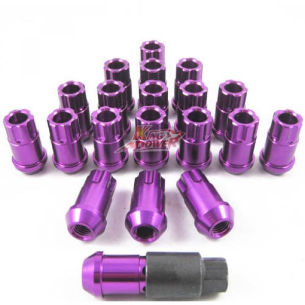 20PC PURPLE 12X1.5MM ALUMINUM RACING LOCKING LUG NUTS SET FOR HONDA ACURA TOYOTA #1 image