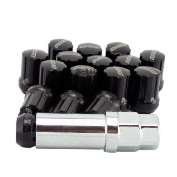 Car M12 1.5mm Steel Racing Wheel Lug Lock Gear Nuts With Installation Tool Black #2 image