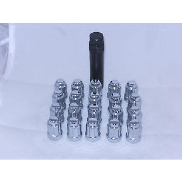 12X1.5 CHROME ACORN SEAT TUNER 6 SPLINE LOCK LUG NUT SET OF (20) AND (1) KEY #1 image