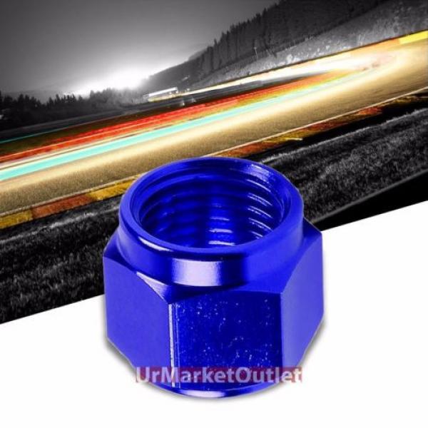 Blue Aluminum Female Tube/Line Sleeve Nut Flare Oil/Fuel 6AN Fitting Adapter #1 image