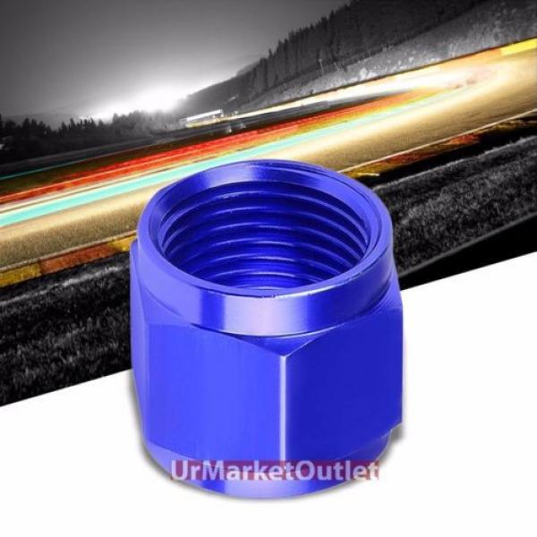 Blue Aluminum Female Tube/Line Sleeve Nut Flare Oil/Fuel 3AN Fitting Adapter #1 image