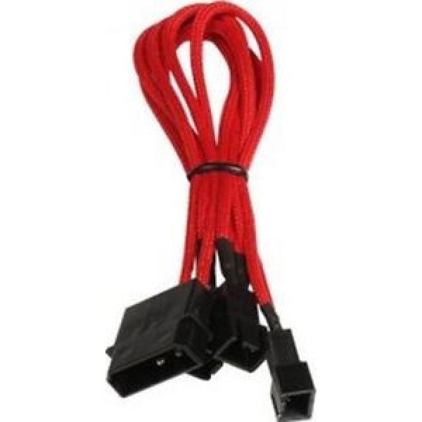 B0586092 CAVO BITFENIX MOLEX SU 3X 3-PIN ADAPTER 20CM - SLEEVED ROSSO/NERO #1 image