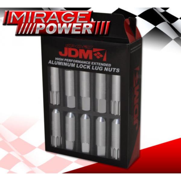 (20 PIECES) UNIVERSAL M12x1.25 ALUMINUM TUNER WHEEL LUG NUTS GRAY + LOCKING KEY #3 image