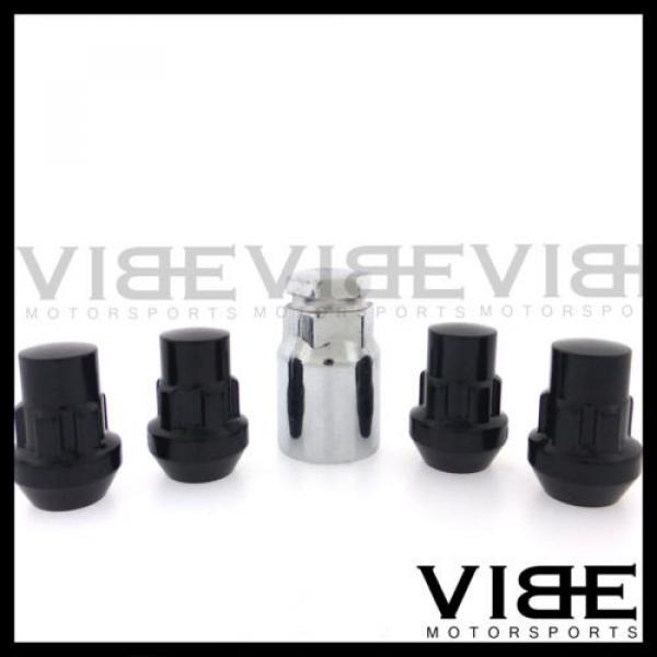 M12X1.5 12X1.5 EXT ACORN BLACK WHEEL LUG NUT LOCKS SET OF 4 WITH KEY #2 image