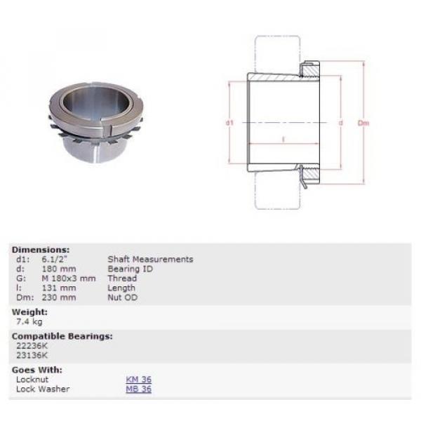 SKF adapter sleeve with nut and locking device HE 3136 #2 image