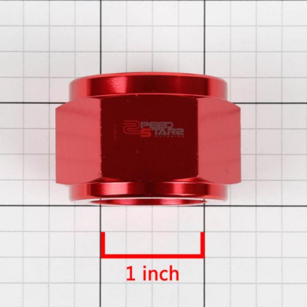 RED 16-AN TUBE SLEEVE NUT FLARE FITTING ADAPTER FOR ALUMINUM/STEEL HARD LINE #2 image