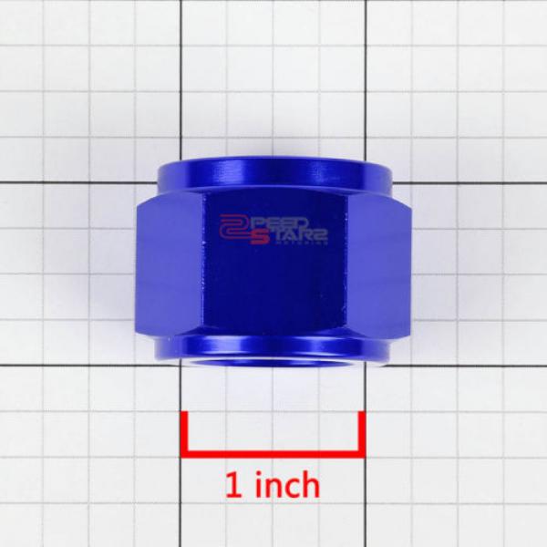 BLUE 12-AN TUBE SLEEVE NUT FLARE FITTING ADAPTER FOR ALUMINUM/STEEL HARD LINE #2 image