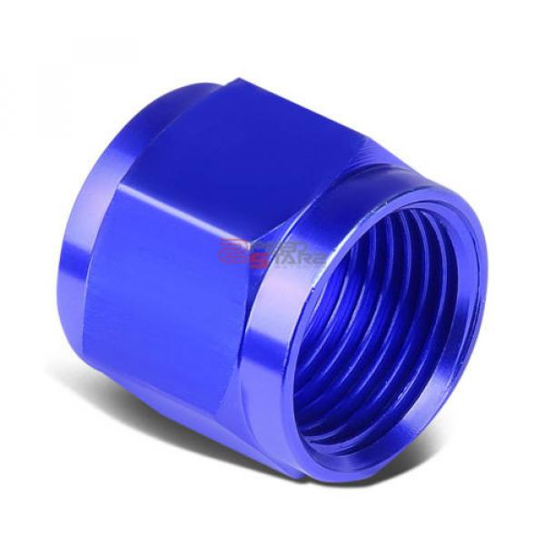 BLUE 4-AN TUBE SLEEVE NUT FLARE FITTING ADAPTER FOR ALUMINUM/STEEL HARD LINE #1 image