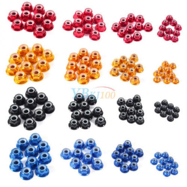 10Pcs M2/M3/M4/M5 Nylon Insert Self-Lock Aluminum Nuts Hex Lock Nut 4 Colors New #1 image