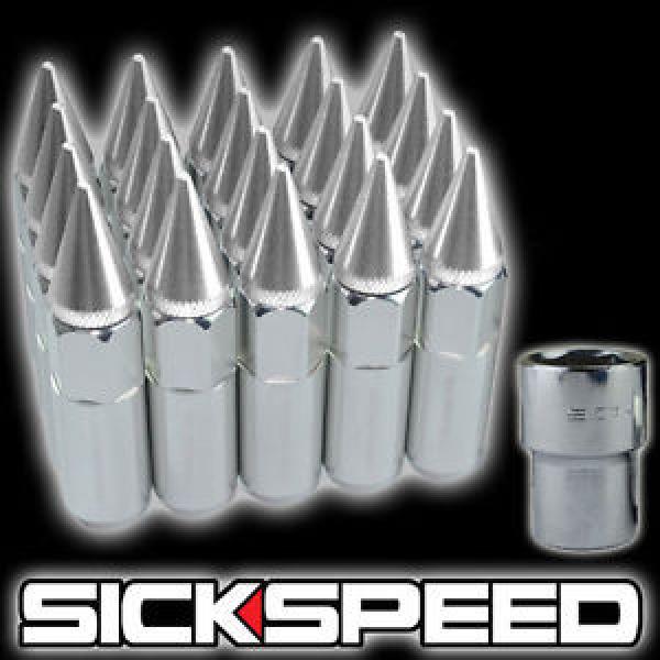 SICKSPEED 20 PC POLISHED SPIKED ALUMINUM 60MM LOCKING LUG NUTS WHEEL 12X1.25 L12 #1 image