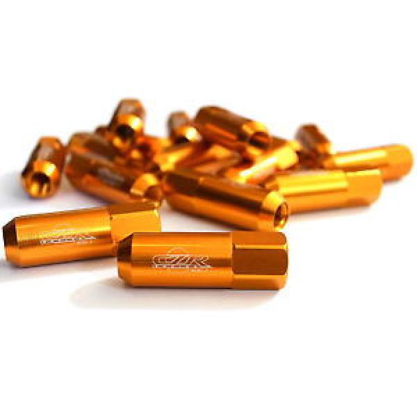 16PC CZRracing GOLD EXTENDED SLIM TUNER LUG NUTS LUGS WHEELS/RIMS M12/1.5MM #1 image