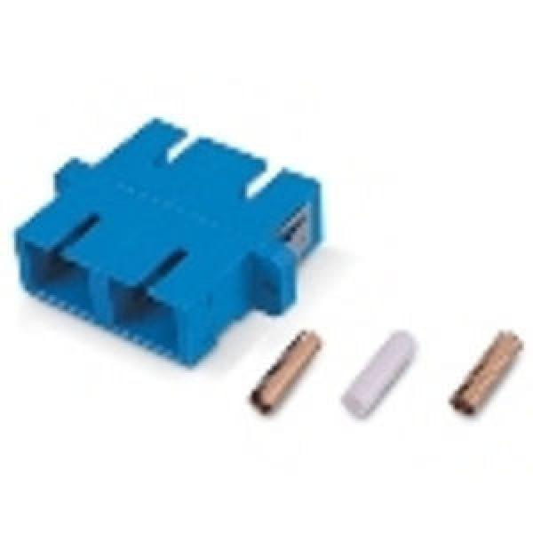 SC Duplex SM Adapter, Blue Housing with Zirconia sleeve #1 image