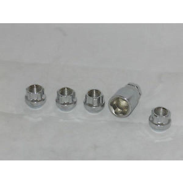 4 CHROME OPEN END BULGE 9/16 WHEEL RIM ACORN LOCKING LUG NUTS LOCKS AND 1 KEY #1 image