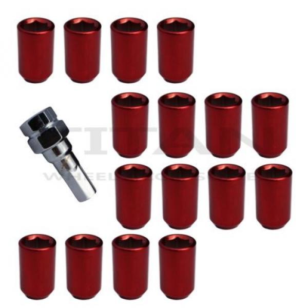 16 Piece Red Chrome Tuner Lugs Nuts | 12x1.25 Hex Lugs | Key Included #1 image