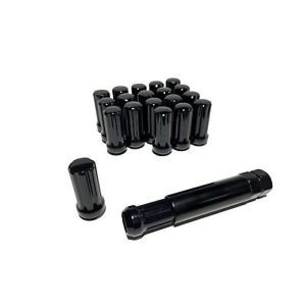 20pc BLACK 51MM SPLINE DRIVE LOCKING LUG NUTS 20 LUGS W/ KEY FOR WHEELS M14X1.5 #1 image