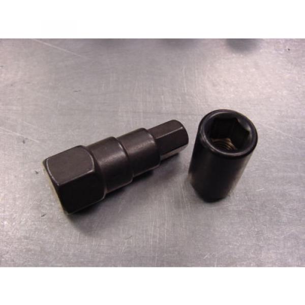 12x1.5 Steel Lug Nuts 16pc Set Black + Lock Key Tuner Toyota Honda Lexus Ford #5 image