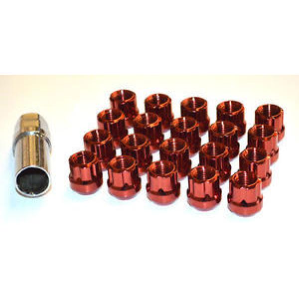 NNR LUG NUTS OPEN SPLINE 12x1.5 SHORT LOCK 20PC FOR HONDA &amp; ACURA RED #1 image