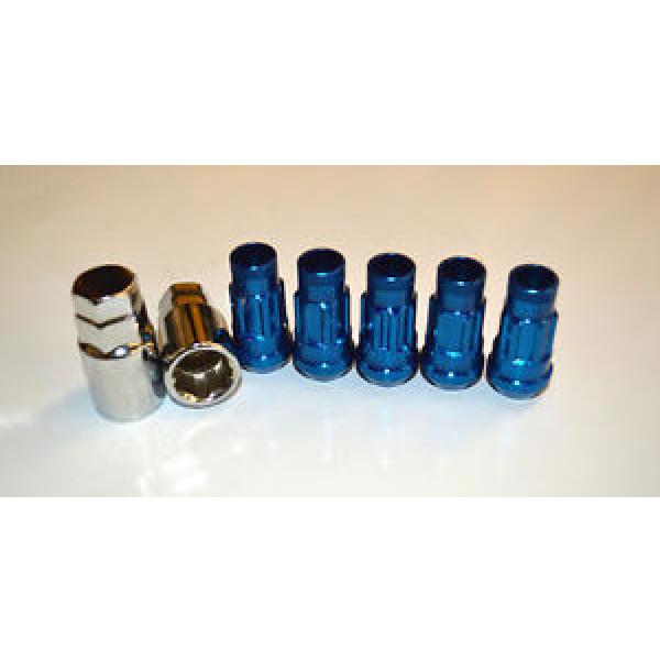 VARRSTOEN V48 OPEN ENDED EXTENDED LUG NUT LOCK SET 12x1.5 BLUE WITH KEY #1 image