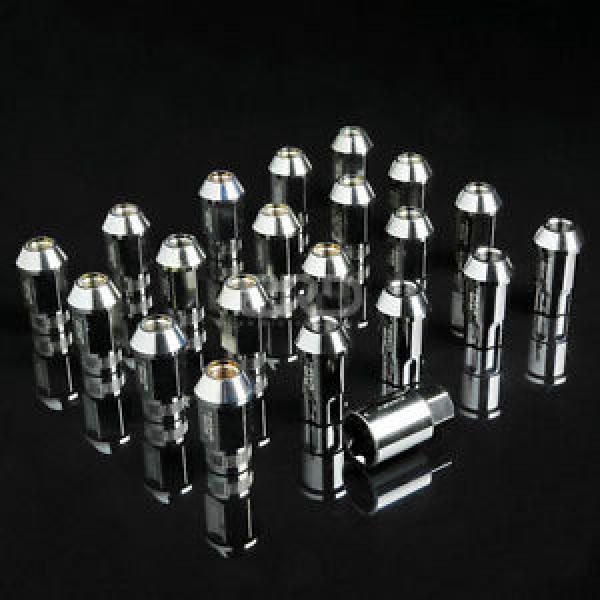 NRG ANODIZED ALUMINUM OPEN END TUNER LUG NUTS LOCK M12x1.5 BLACK CHROME 20PC+KEY #1 image