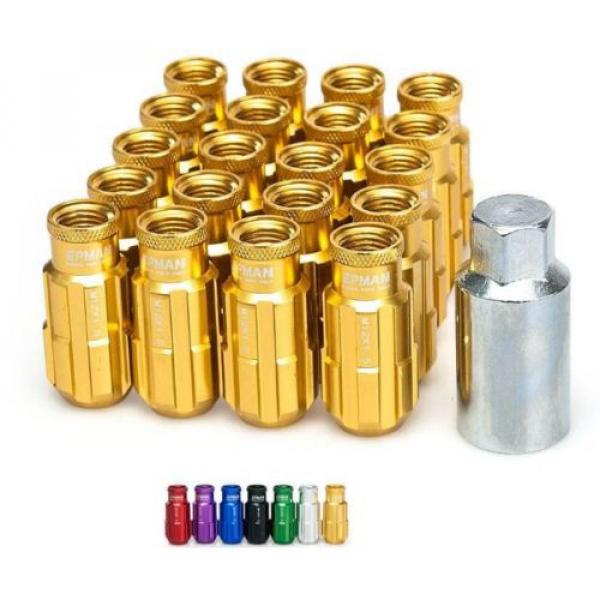 GOLD Tuner Anti-Theft Wheel Security Locking Lug Nuts 51mm M12x1.25 20pcs #1 image