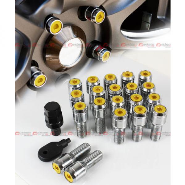 20 Pcs M14 X 1.5 Gold Wheel Lug Nut Bolts With Security Cap +Key+Socket For Audi #1 image