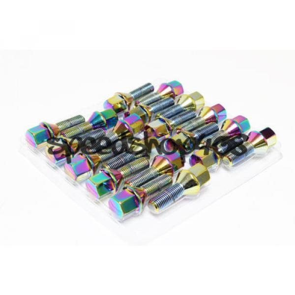 Z RACING 28mm Neo Chrome LUG BOLTS 12X1.5MM FOR MINI COOPER 02-06 Cone Seat #2 image