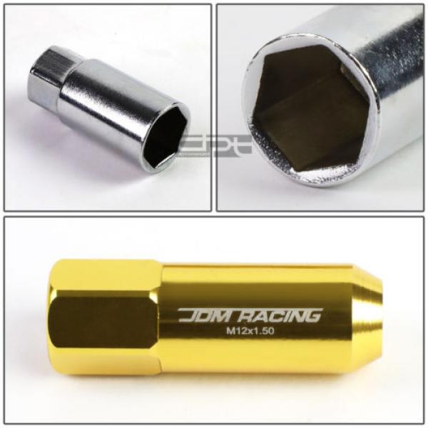 20PCS M12 X 1.5 EXTENDED ALUMINUM LOCKING LUG WHEEL ACORN TUNER LOCK NUTS GOLD #5 image