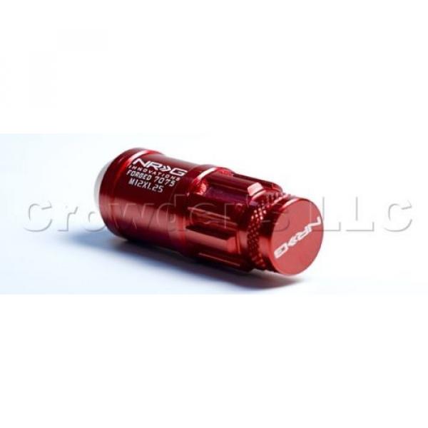 Set of 4 NRG 700 Series Lug Nut Lock w/ Dust Caps Red M12 x 1.25mm  LN-L71RD #3 image