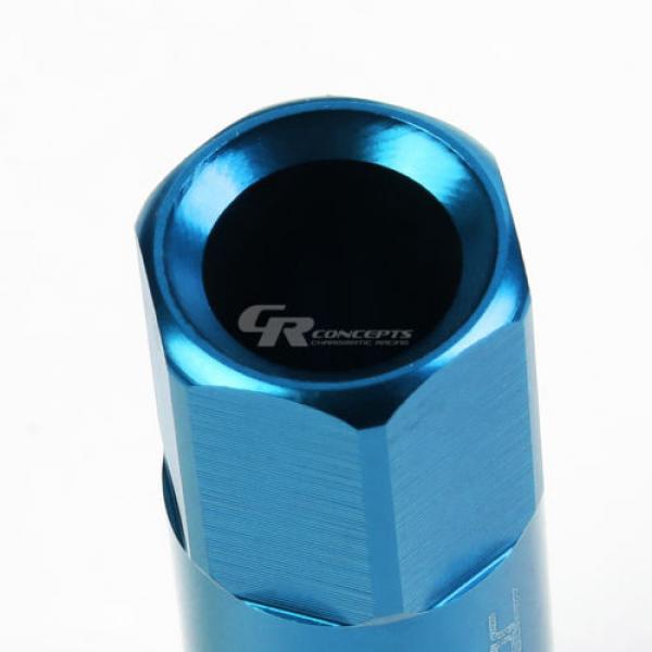 FOR CAMRY/CELICA/COROLLA 20X EXTENDED ACORN TUNER WHEEL LUG NUTS+LOCK LIGHT BLUE #3 image