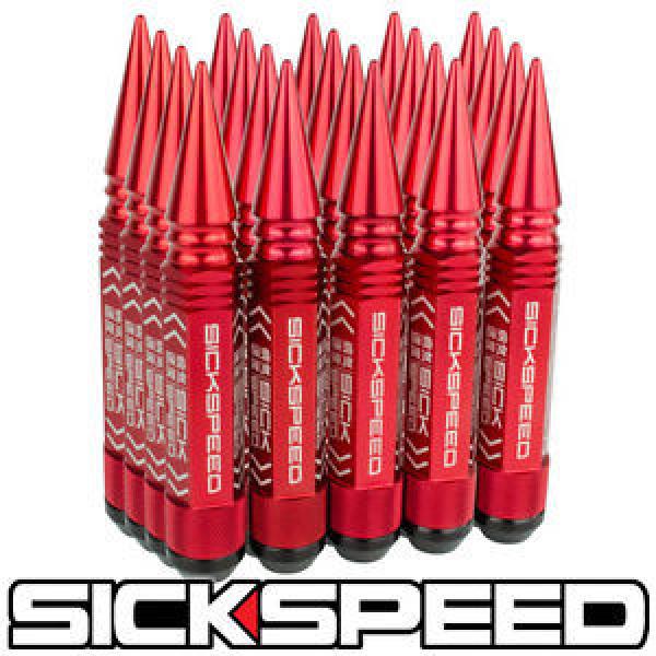 SICKSPEED 20 PC RED 5 1/2&#034; LONG SPIKED STEEL LOCKING LUG NUTS 12X1.25 L12 #1 image