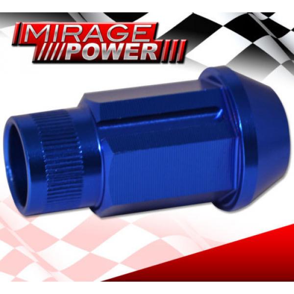 (20 PIECES) UNIVERSAL M12x1.25 ALUMINUM TUNER WHEEL LUG NUTS BLUE + LOCKING KEY #4 image