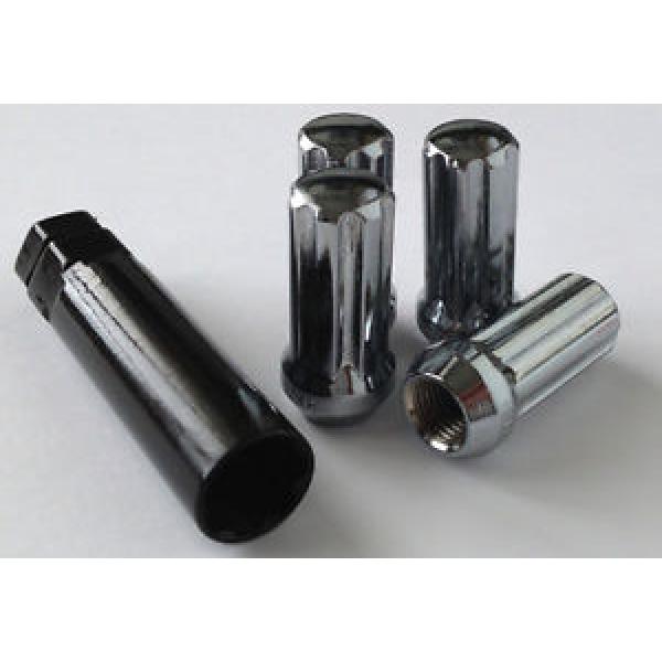 (4) ACORN SPLINE LUG NUTS CHROME 14x2.0 WITH 7 SPLINE KEY TOOL WHEEL LOCK 14 2.0 #1 image