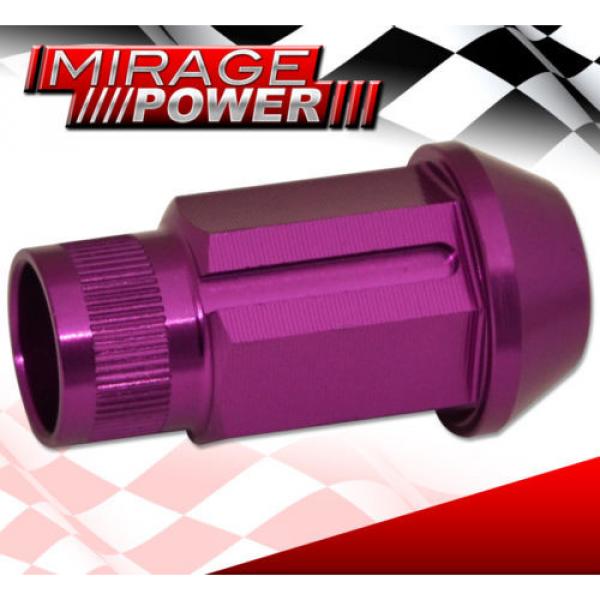 (20 PIECES) UNIVERSAL M12x1.25 ALUMINUM TUNER WHEEL LUG NUTS PURPLE +LOCKING KEY #4 image