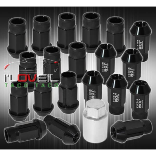 UNIVERSAL M12X1.5MM LOCKING LUG NUTS OPEN END EXTEND ALUMINUM 20 PIECE SET BLACK #1 image